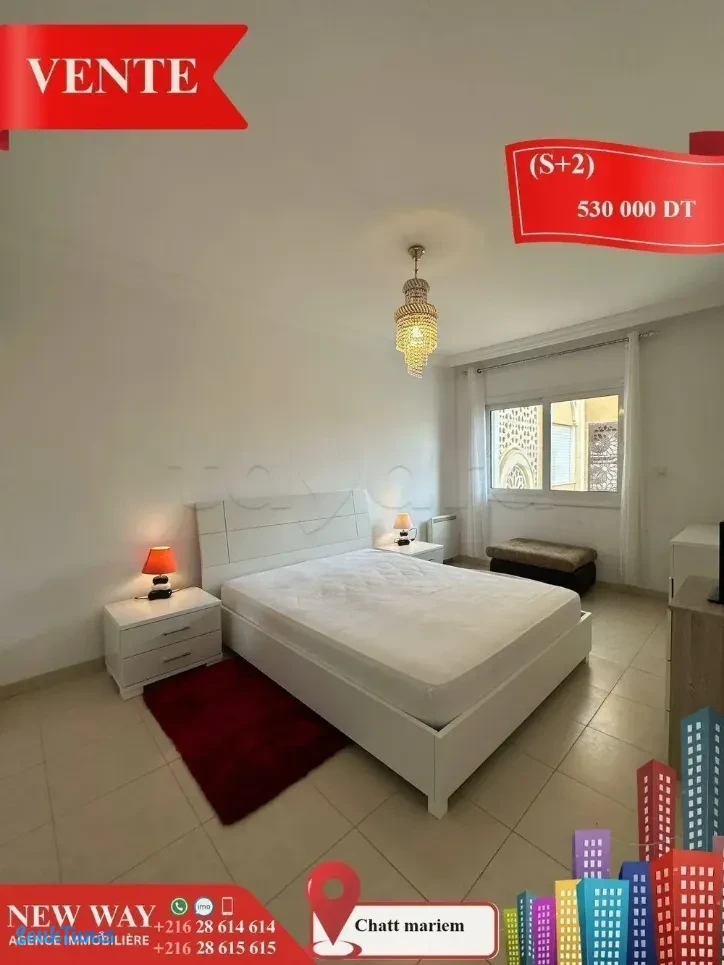 Image 4 de l'annonce (S+2) à Chatt Mariem Pied dans l'eau💰530.000 TND