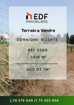 Image principale de l'annonce Terrain à vendre à corniche bizerte