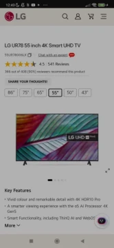 Image principale de l'annonce LG TV AI 55" 2.100 TND