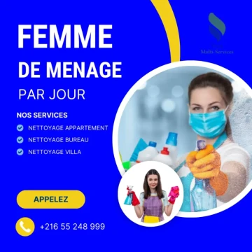 Image principale de l'annonce femme de ménage par jour 50 TND